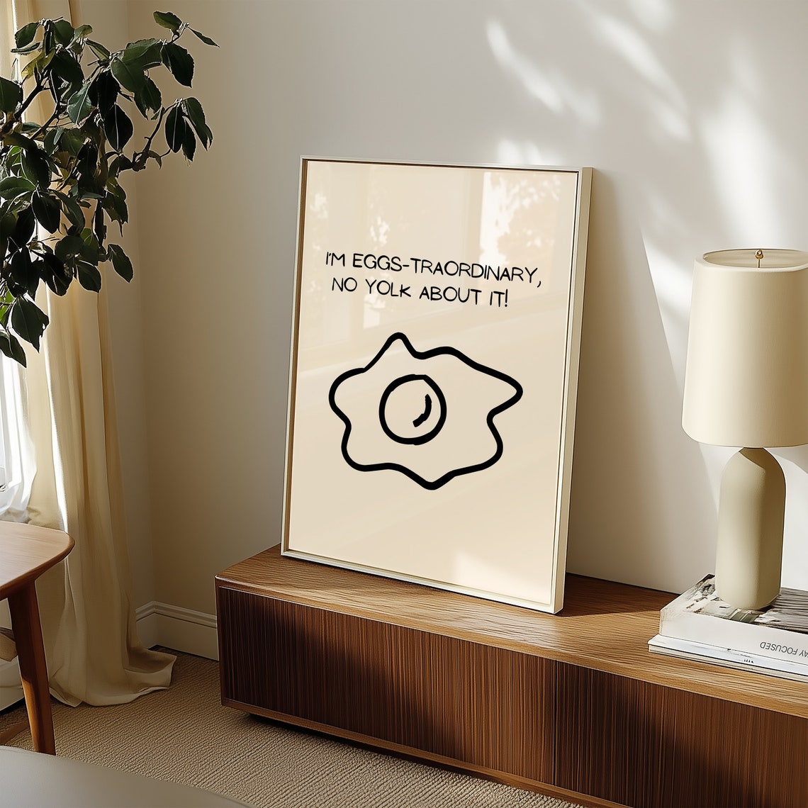 Eggs-traordinary No Yolk About It Fried Egg Pun Kitchen Poster - Image 2