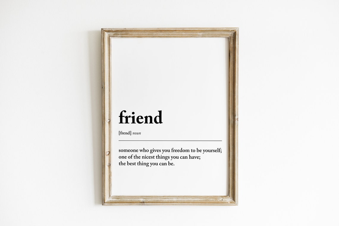 Friend Definition Dictionary Style Poster Print