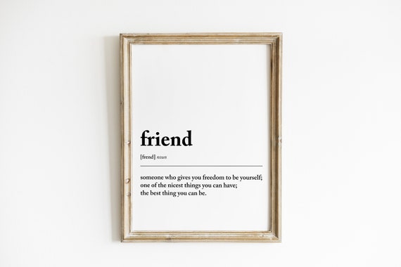 Friend Definition Dictionary Style Poster Print