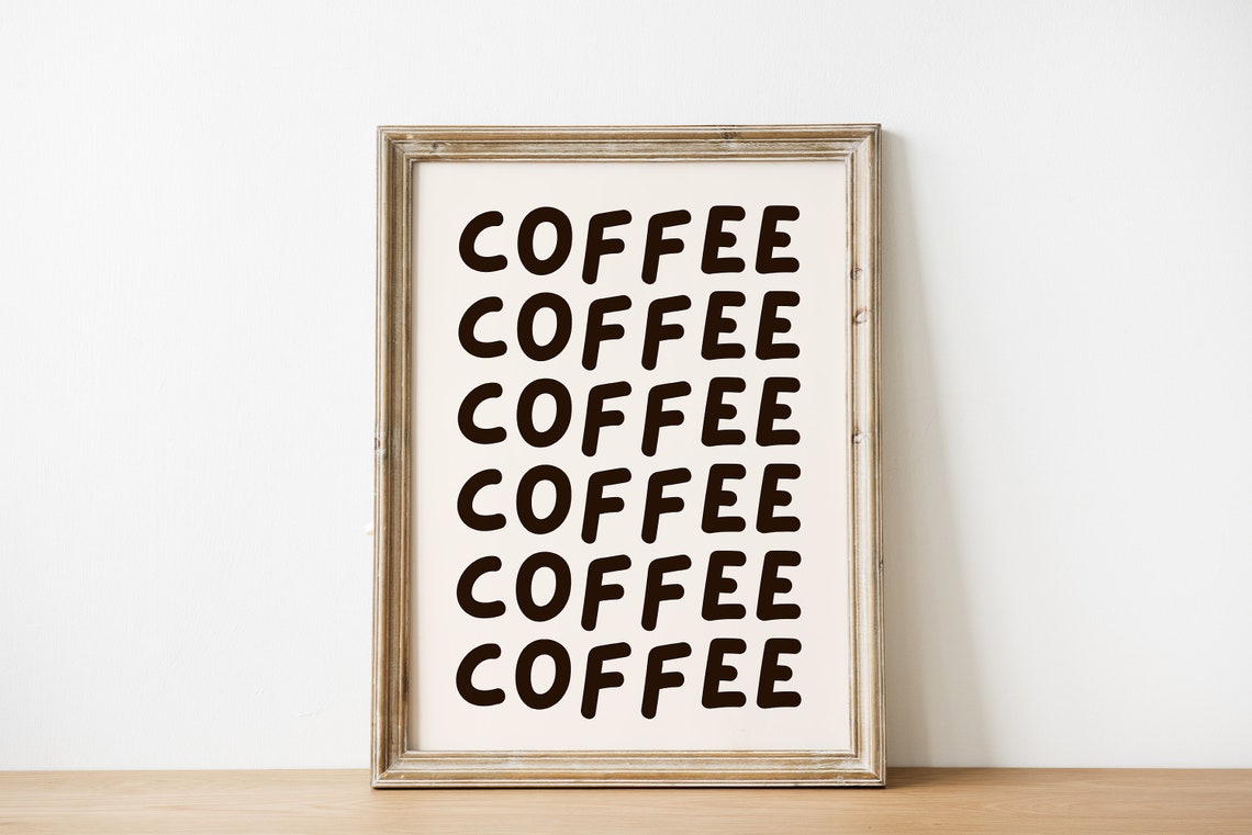 Coffee Print Coffee Bar Wall Art Minimalist Coffee Print Kitchen Decor Print