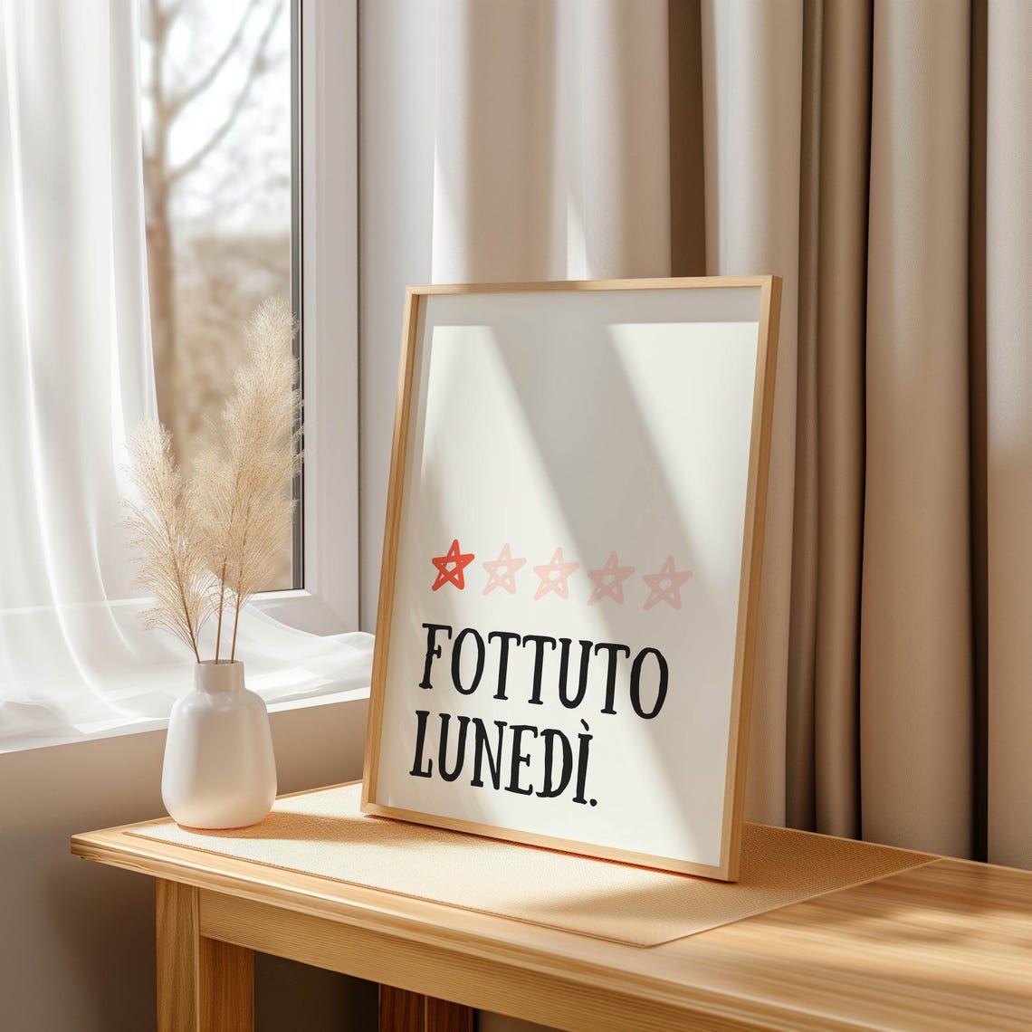 Fottuto Lunedi Quote Poster 1 Star Review Print Italian Wall Art Funny Italian Poster Italian Gift - Image 2