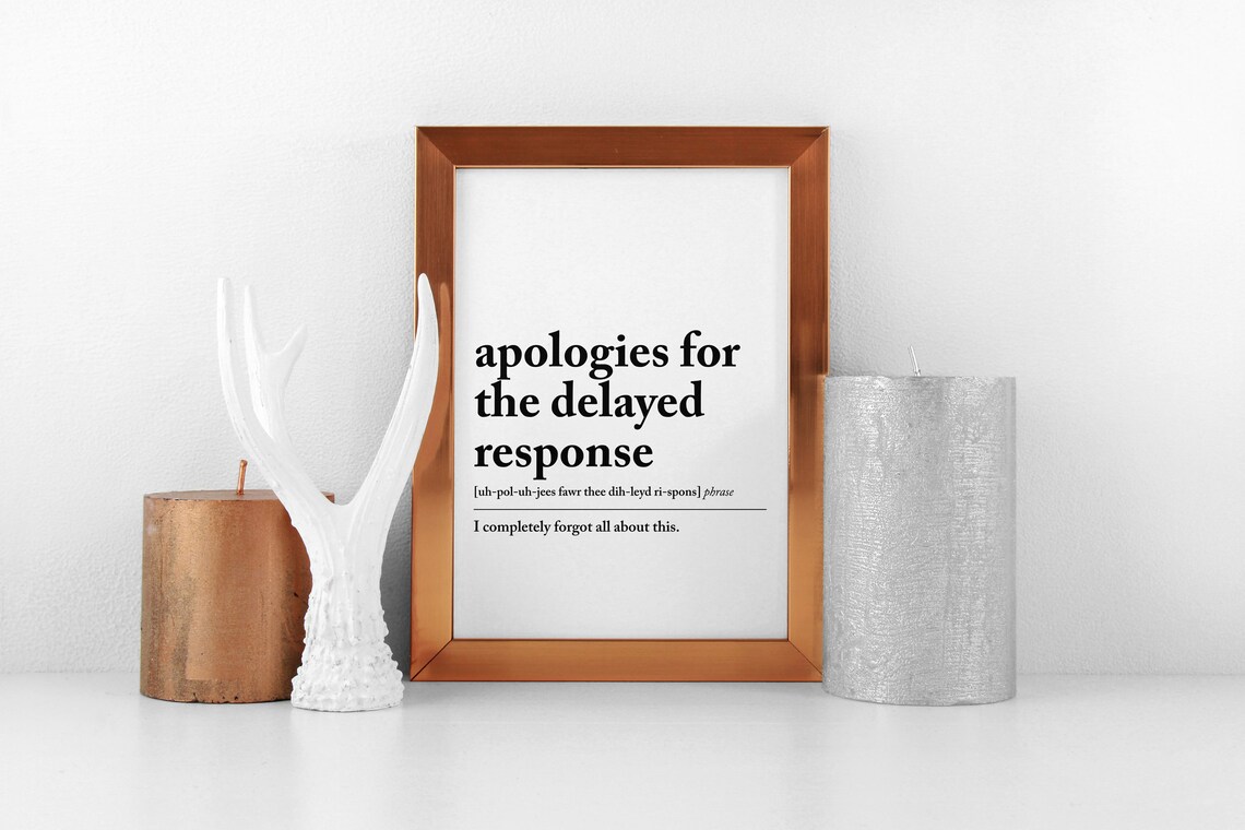 Funny Apologies for Delayed Response Office Email Dictionary Poster - Image 2
