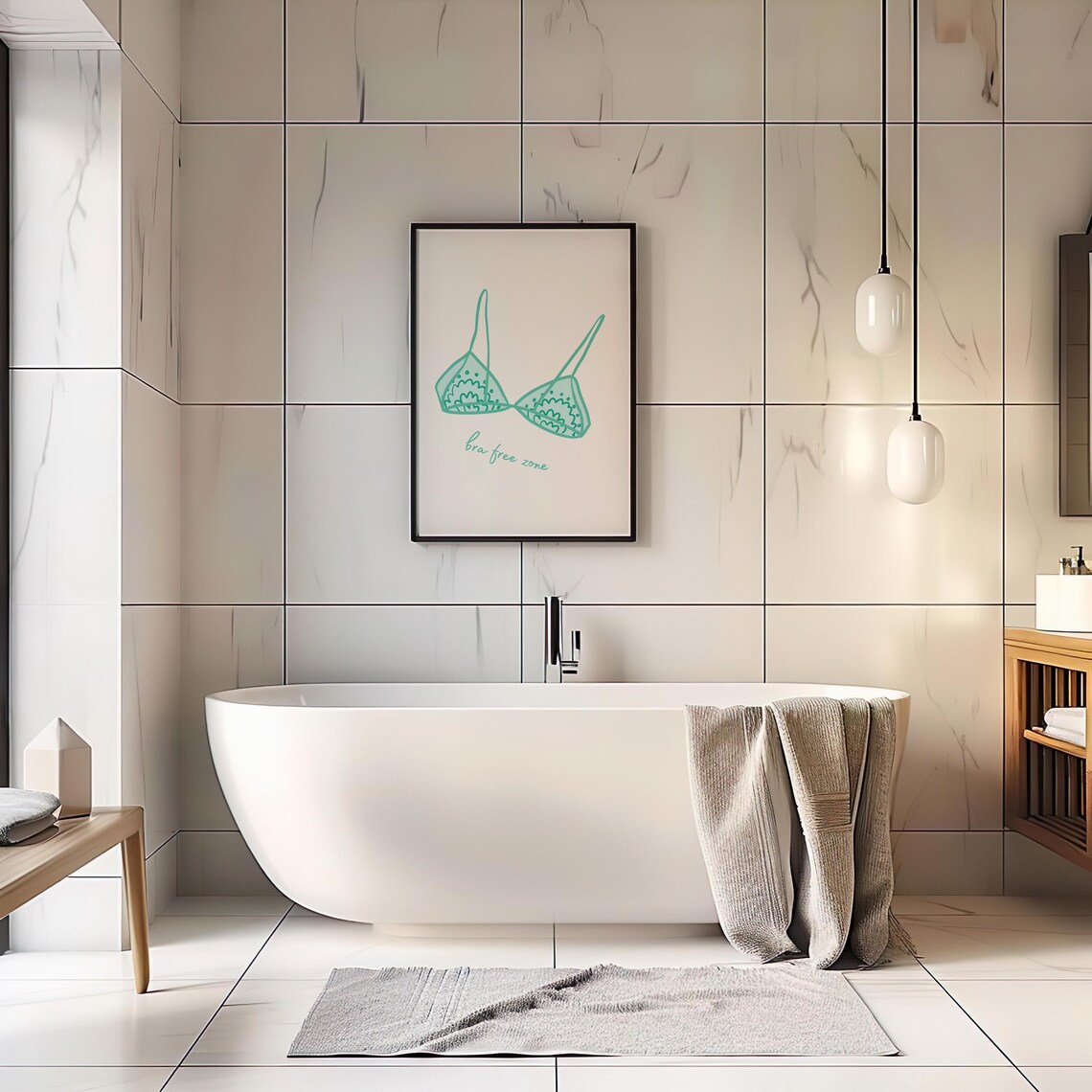 Bra Zone - Fun Minimalist Bathroom Decor Poster - Image 2