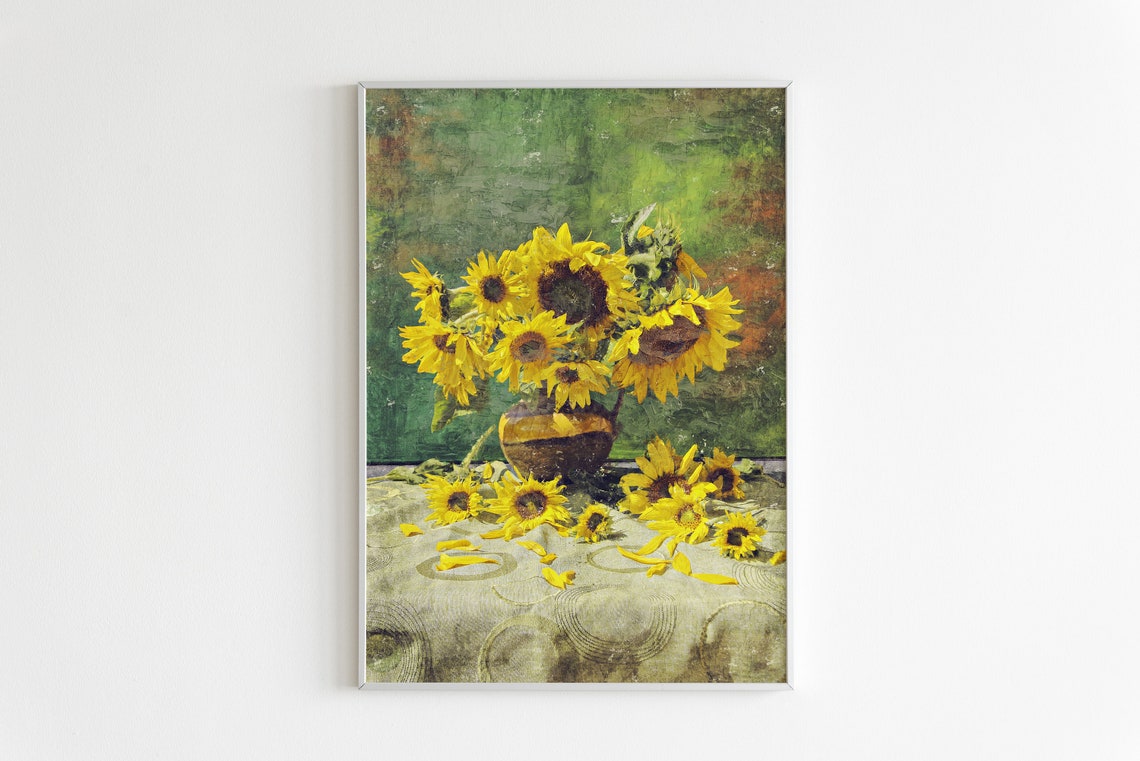 Vintage Sunflower Botanical Art Print, Farmhouse Decor - Image 2