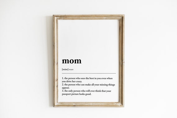 Mom Definition Funny Minimalist Mother's Day Art Print