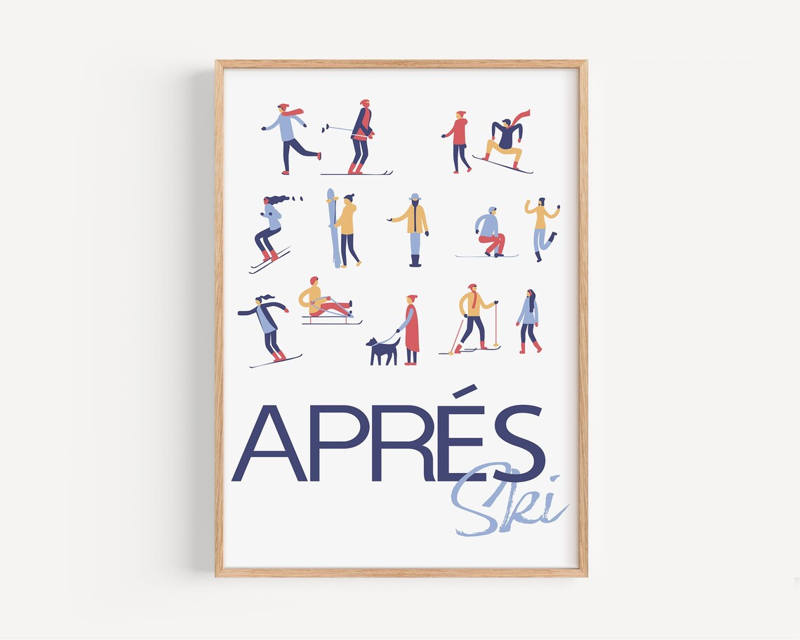 Après Ski, Fun Winter Ski Poster, Vintage