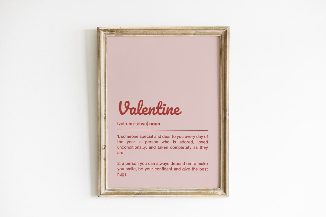Valentine Definition Print, Valentine Day Wall Art Print - Image 2