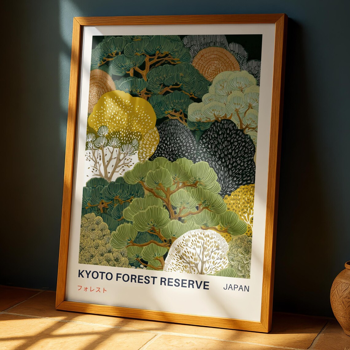 Kyoto Forest Reserve Vintage Art Print, Japanese Landscape