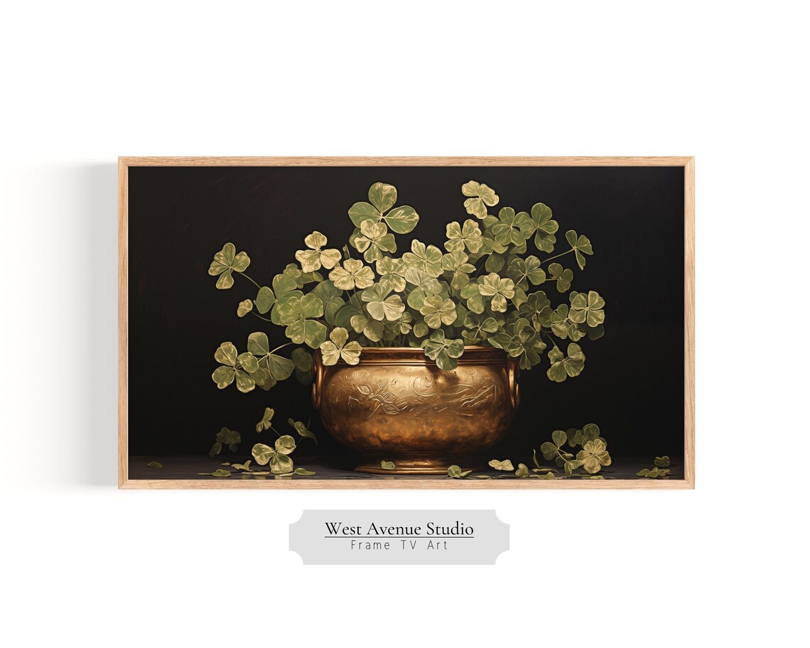 St. Patrick's Day Four Leaf Clover Pot of Gold Art Print