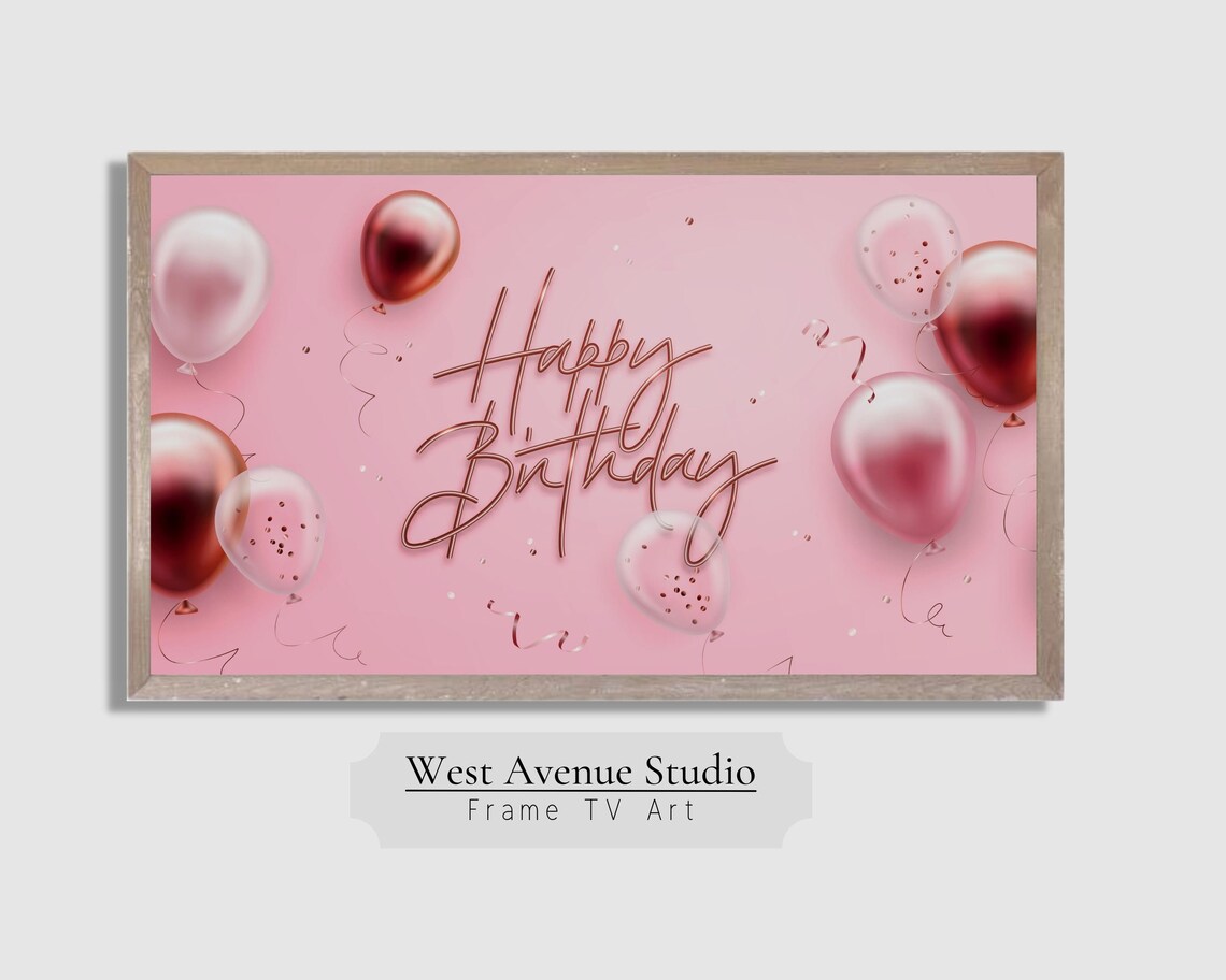 Happy Birthday Pink Birthday Party Decor Art Print