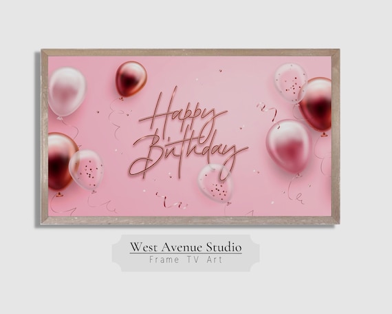Happy Birthday Pink Birthday Party Decor Art Print