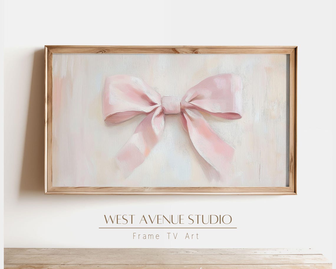 Pink Satin Bow Coquette Feminine Nursery Romantic Wall Art Poster - Image 5