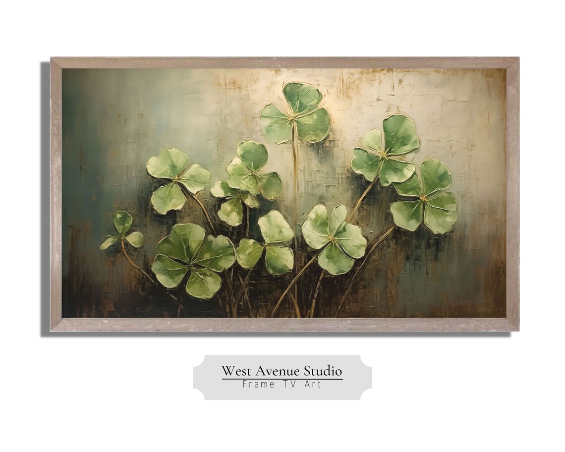 St. Patrick's Day Four-Leaf Clover Painting Art Print - Image 4