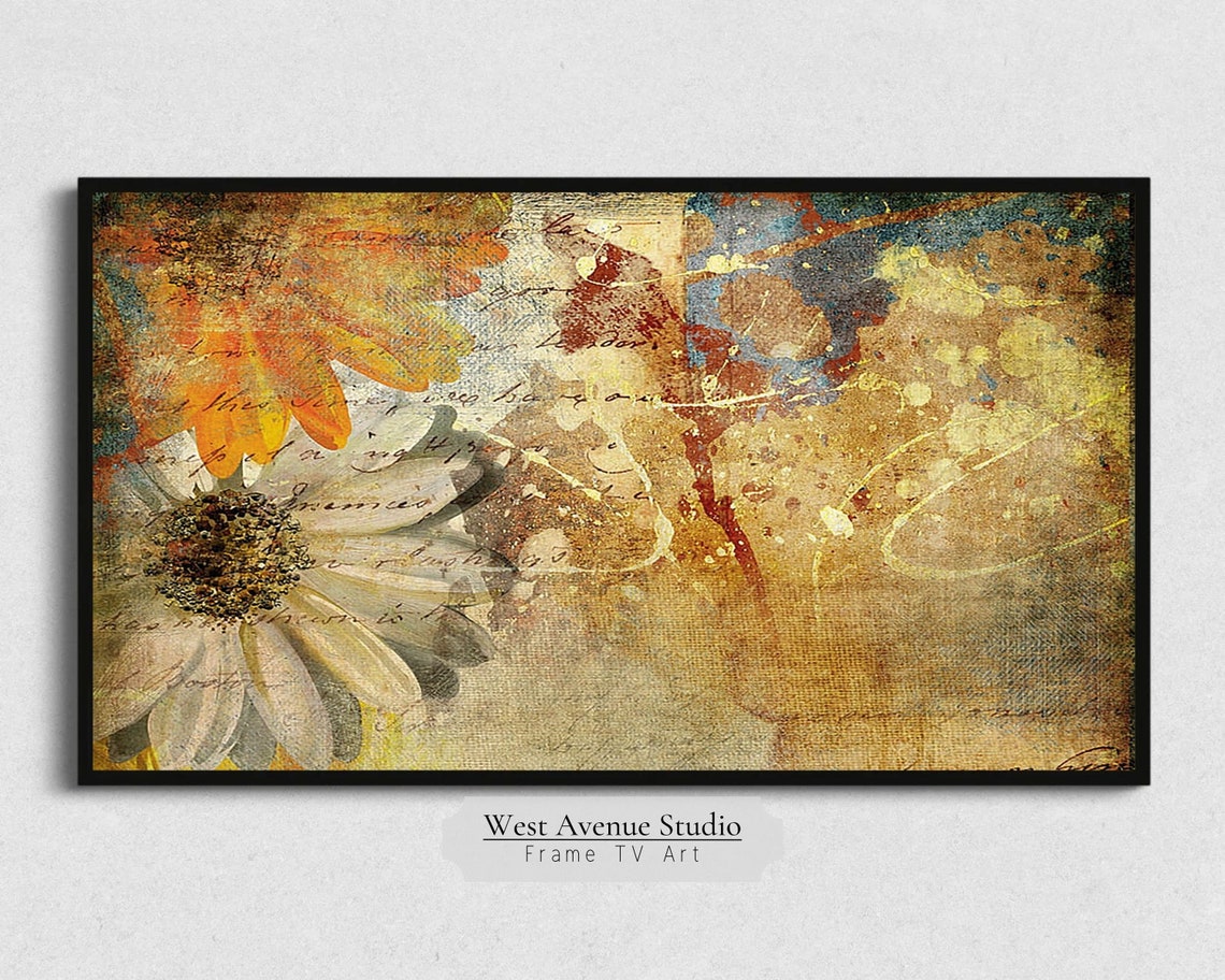 Abstract Autumn Floral Vintage Script Warm Fall Botanical Art Print - Image 4