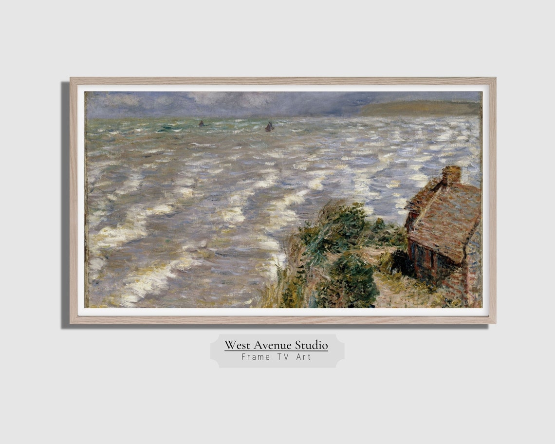 Frame Tv Art Vintage Seascape Painting Textured Coastal Tv Art Ocean Oil Painting Instant Tv Art Screen Saver 043 - Image 5