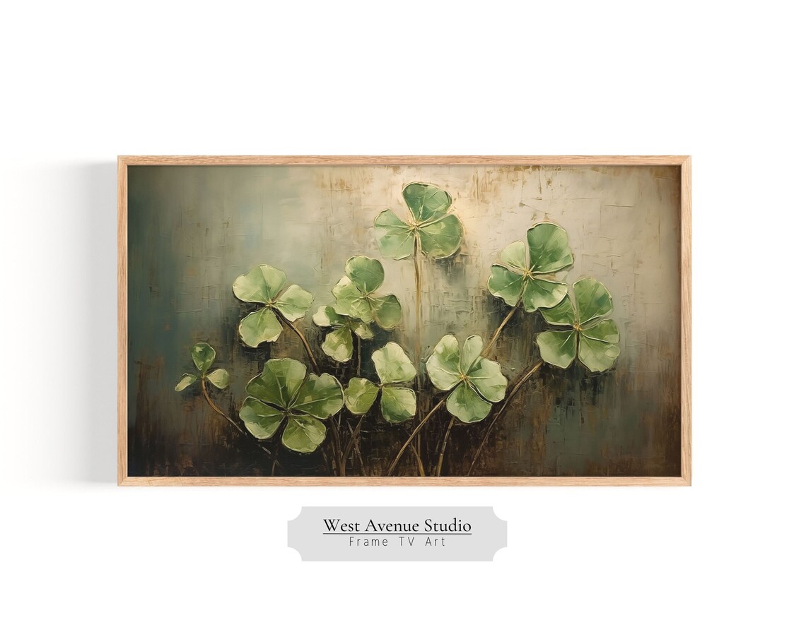 St. Patrick's Day Four-Leaf Clover Painting Art Print