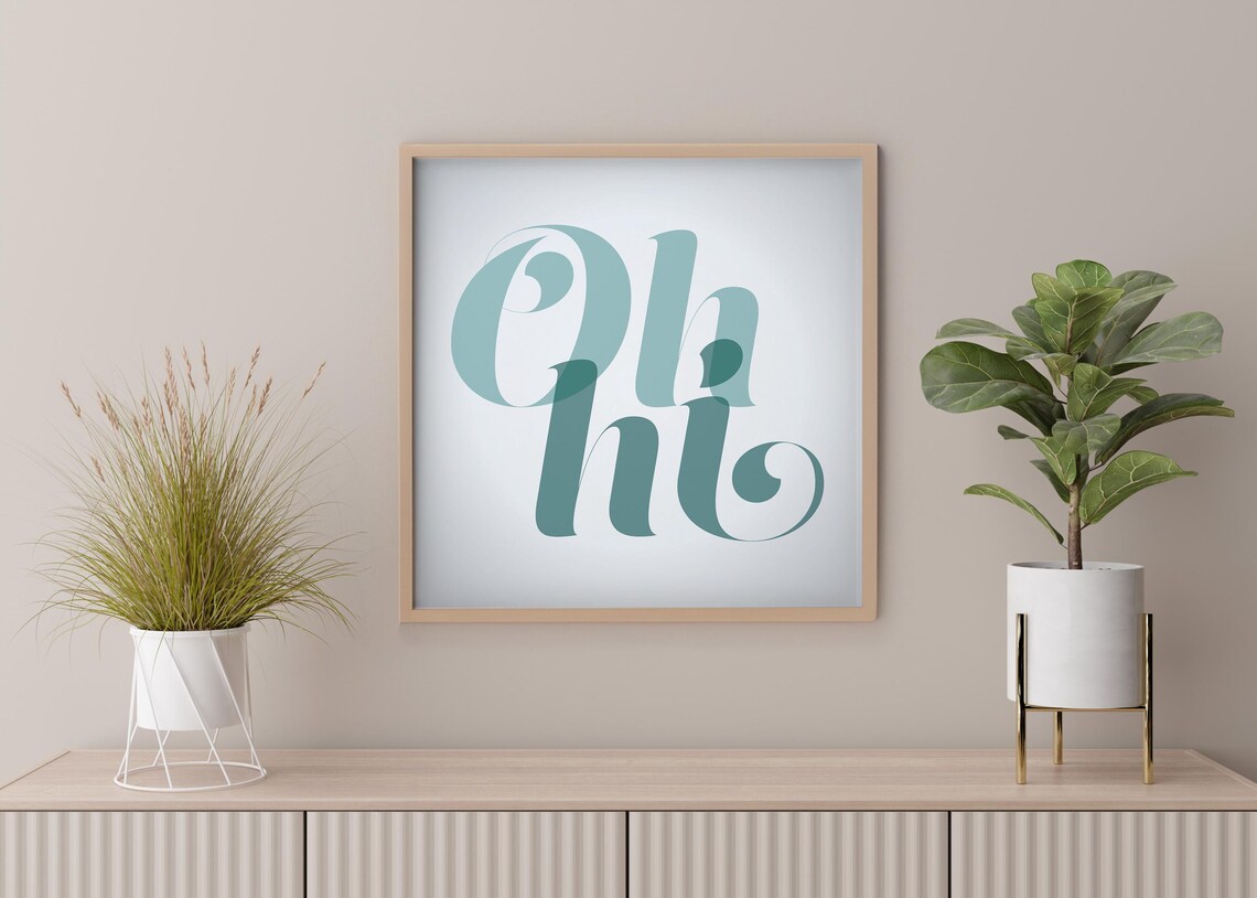 Oh Hi Typography Poster Print Cute Decor Trendy Wall Art Gallery Wall Art - Image 3