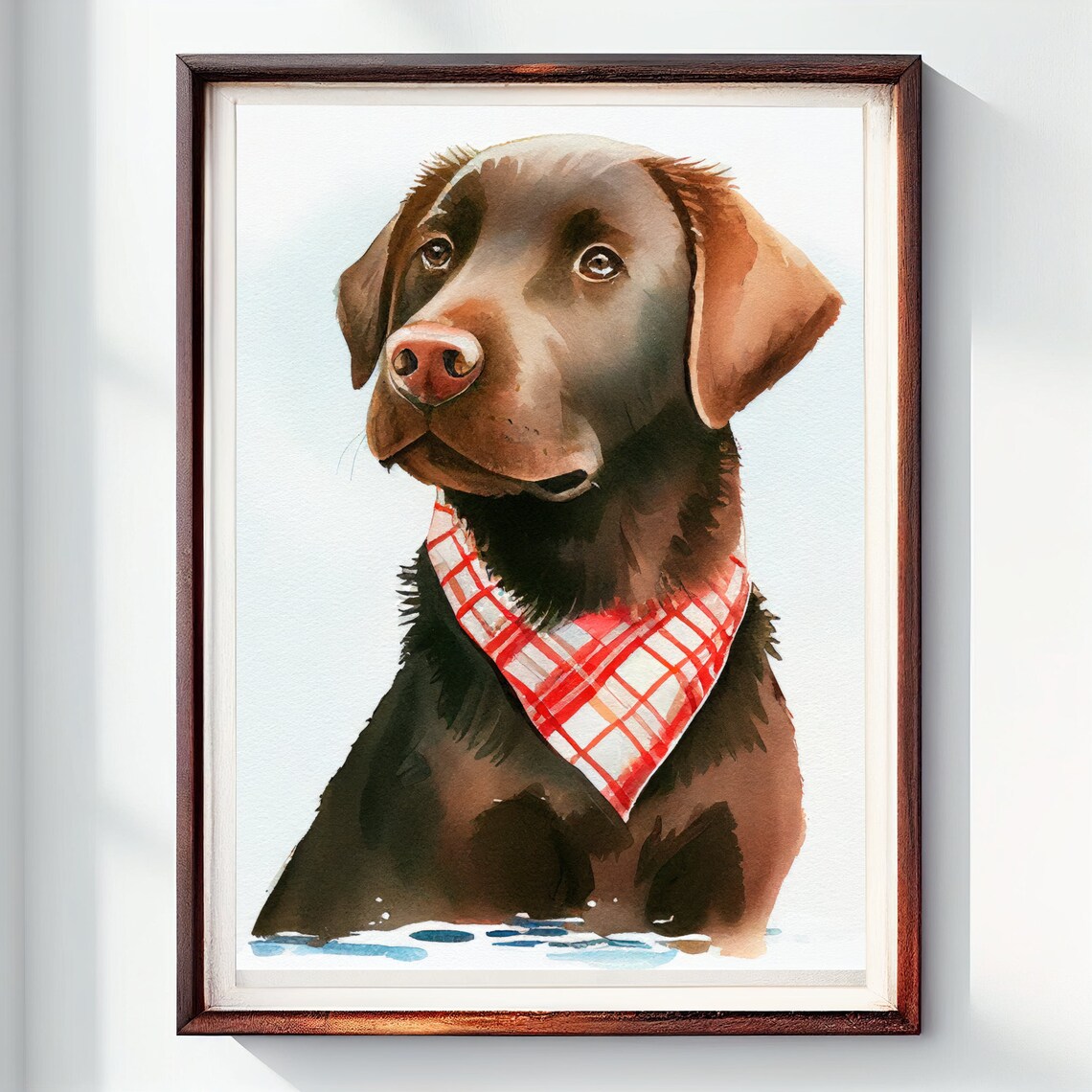 Chocolate Labrador Watercolor Art Print, Nursery Decor