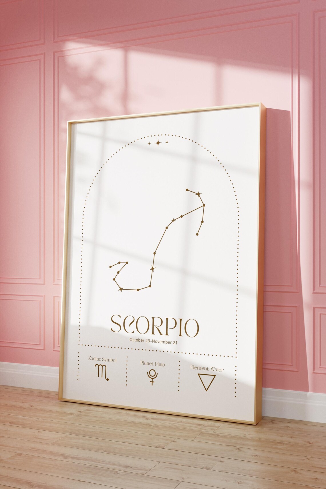 Scorpio Astrology Poster, Celestial Zodiac Sign