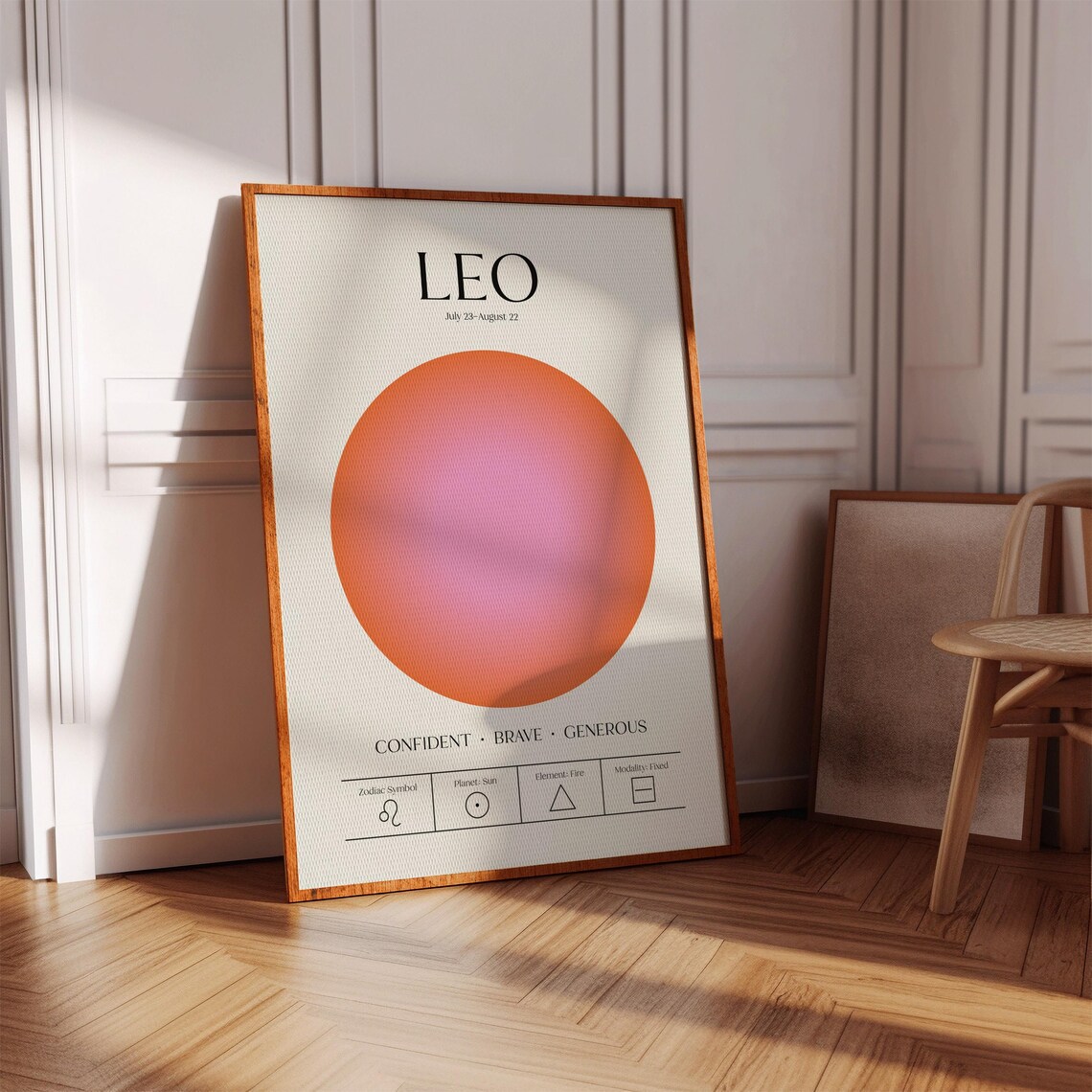 Leo Astrology Poster, Zodiac Sign Art Print