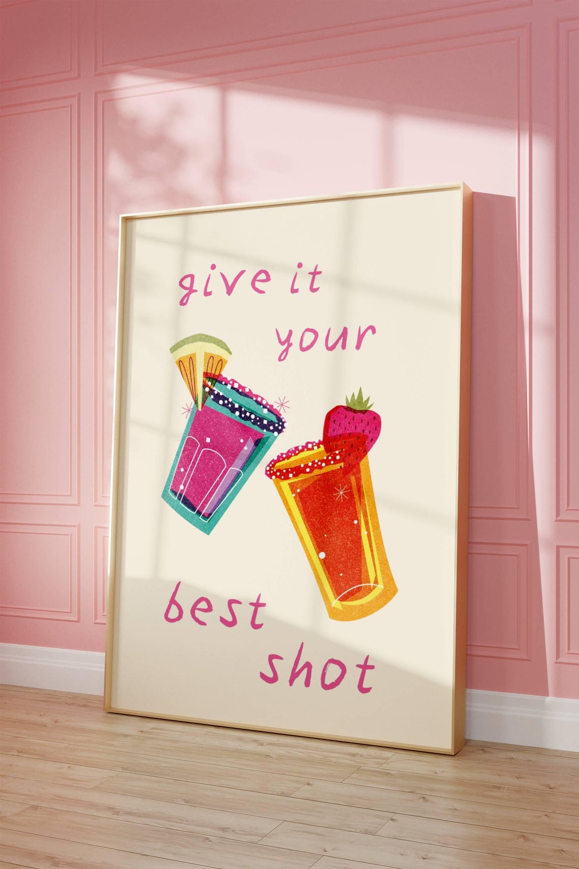 Cocktail Print Girly Kitchen Quote Art Digital Download