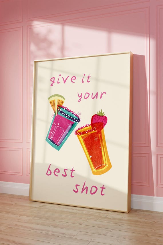 Cocktail Print Girly Kitchen Quote Art Digital Download