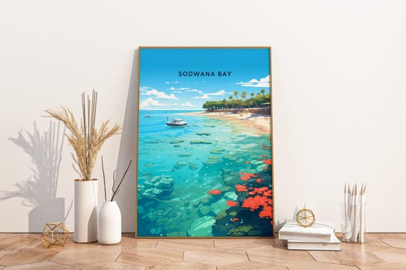 Sodwana Bay South Africa Travel Poster Print Wall Art Vintage