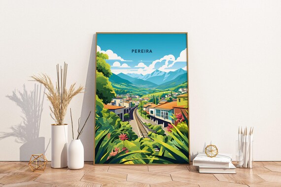 Pereira Colombia Travel Print Poster Wall Art Vintage Decor