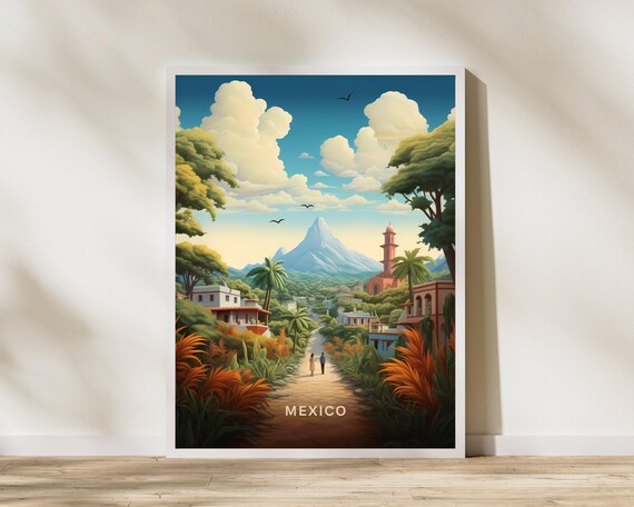 Mexico Travel Print Poster Wall Art Vintage Decor