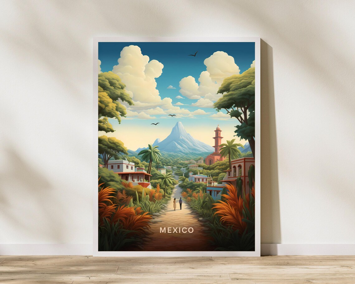 Mexico Travel Print Poster Wall Art Vintage Decor
