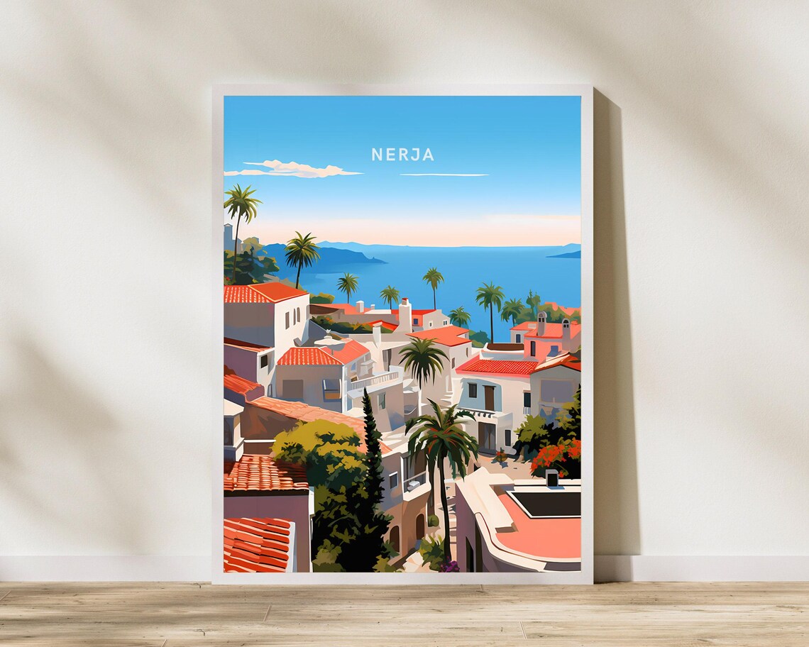 Nerja Spain Costa Del Sol Seaside Town Summer Travel Art Poster