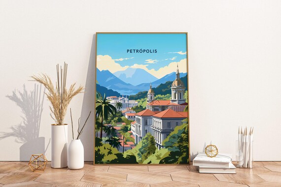 Petrpolis Brazil Travel Print Poster Wall Art Vintage Deco