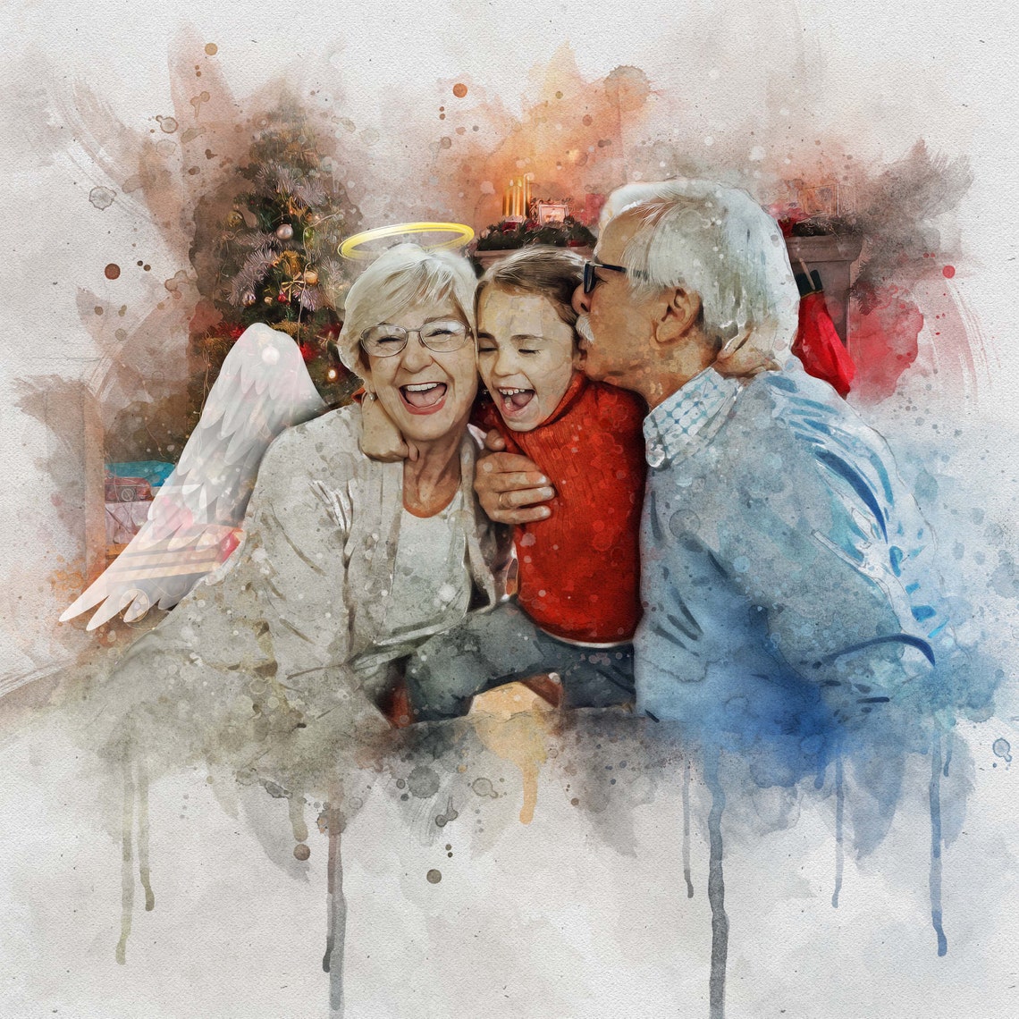 Add Deceased Loved One To Photo Loss Of Loved Ones Memorial Gift For Mom Dad Add Person To Photo Combine Photos Custom Family Portrait