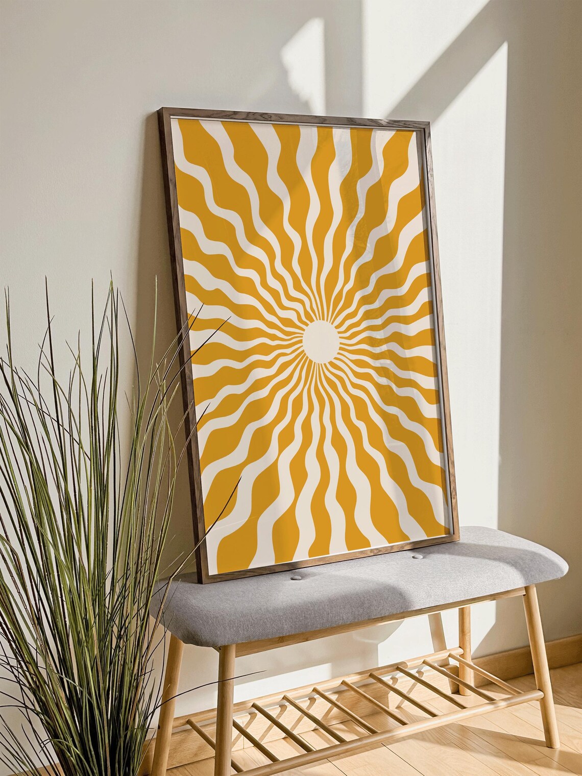 Boho Sun Wall Art, Retro Nature Art Print - Image 4