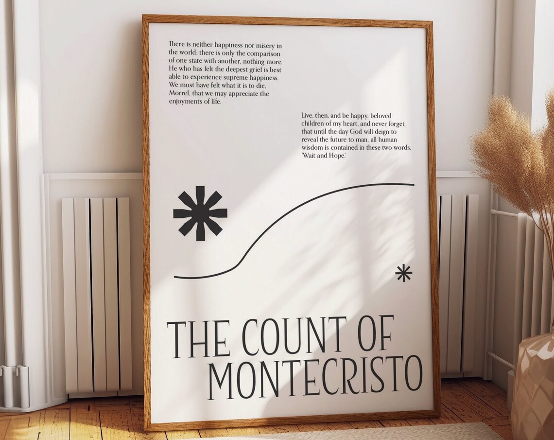 The Count Of Montecristo Wait And Hope Wisdom Literary Poster