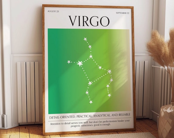 Virgo Zodiac Aura Gradient Poster Elegant Astrology Wall Art Perfect Home Decor Gift Stylish Zodiac Sign Poster For A Thoughtful Touch