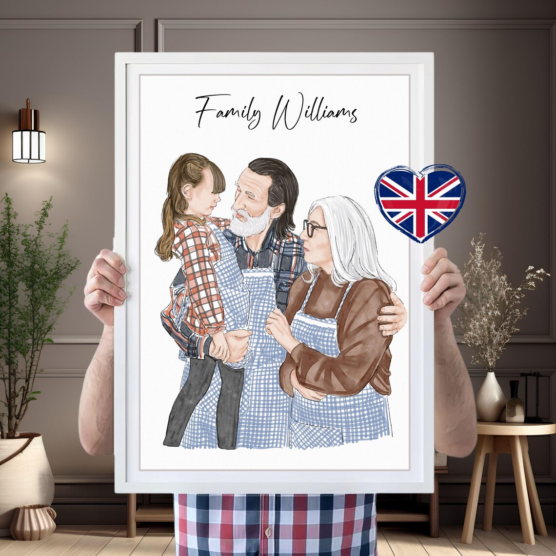 First Mothers Day Drawing Mother Son Gift Mother Daughter Painting Hand Painted Family Photo Gift Hand Drawn Portrait Mother Gift - Image 3