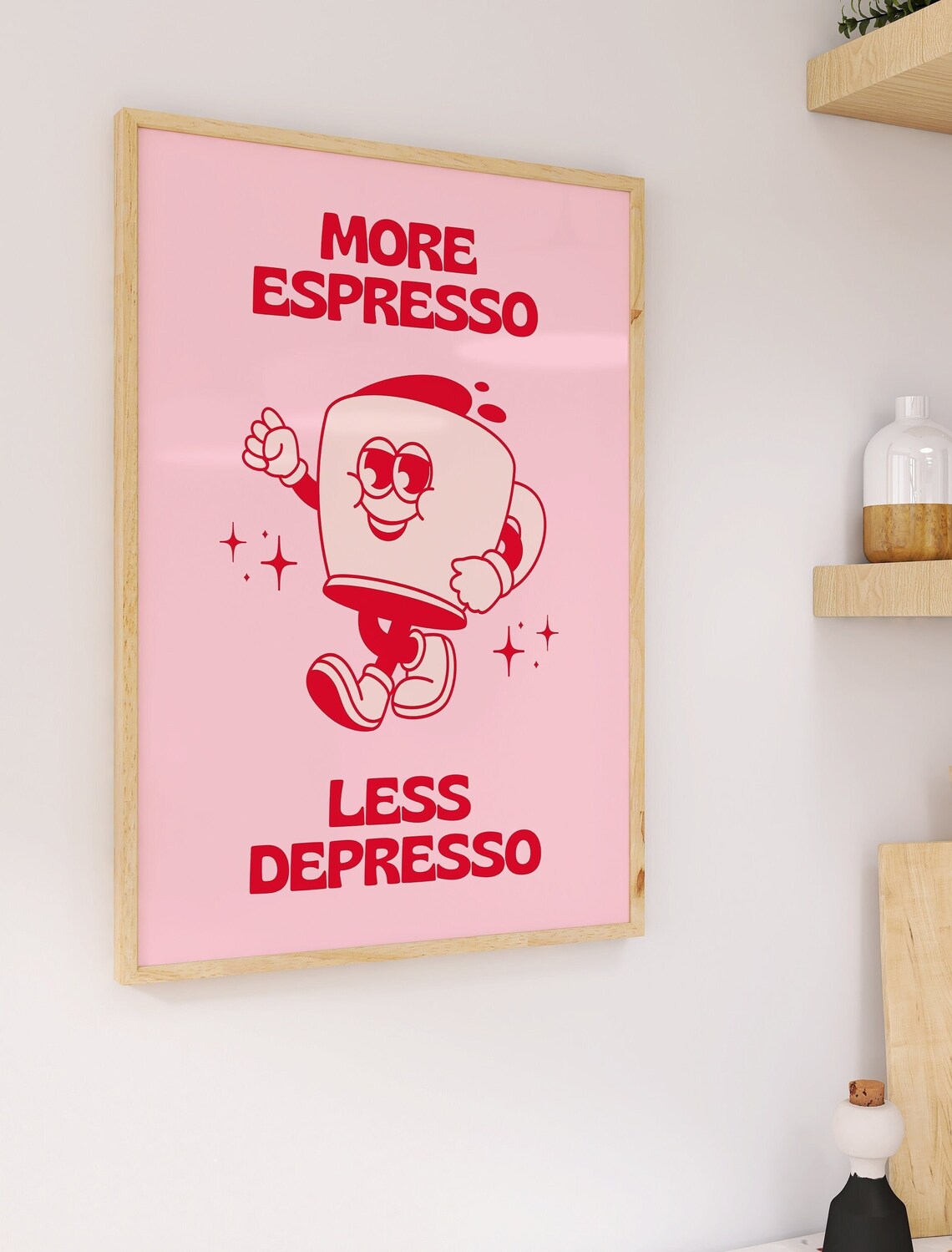 More Espresso Less Depresso Aesthetic Wall Art Print - Image 4