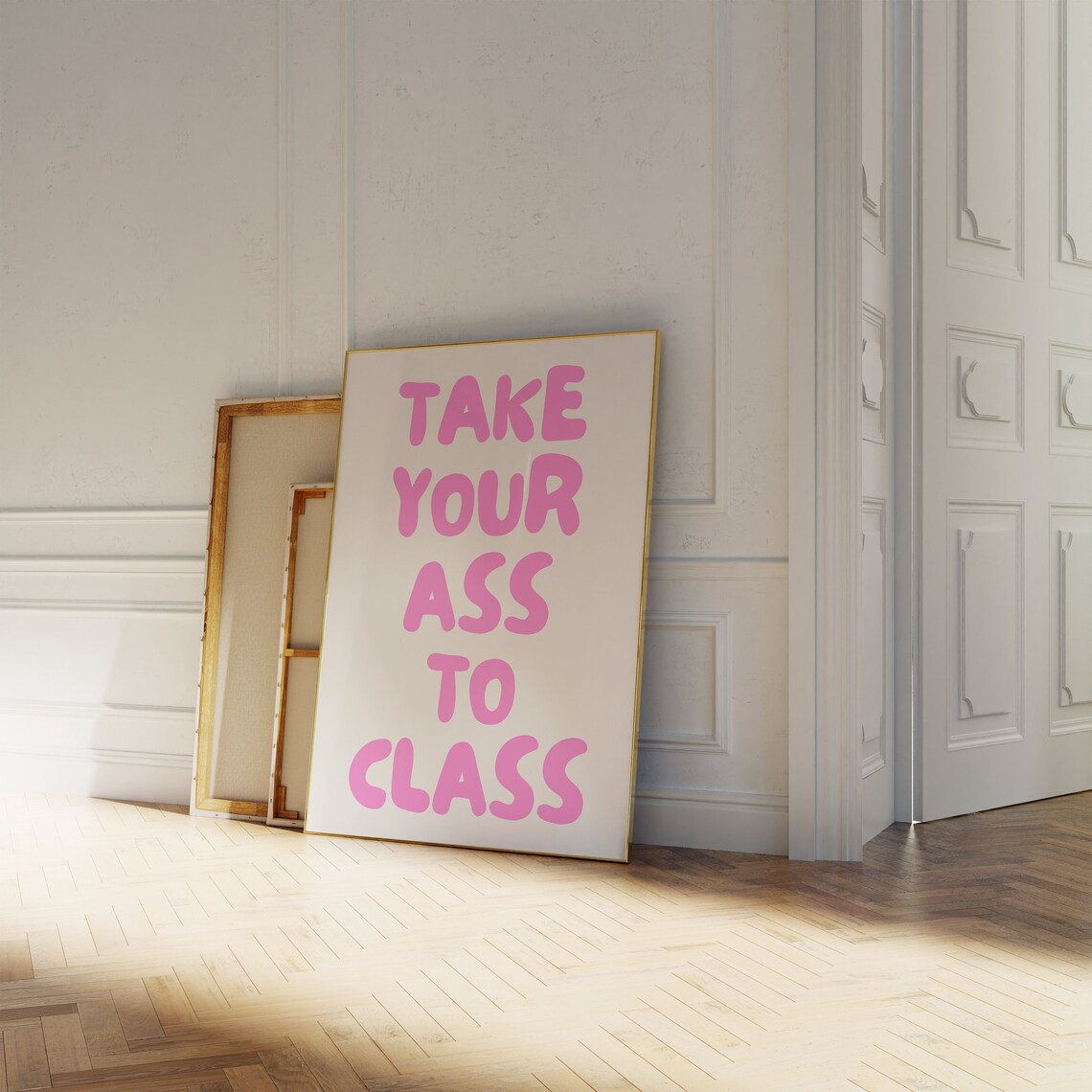 Take Your Ass To Class Retro Pink Art Print - Image 3