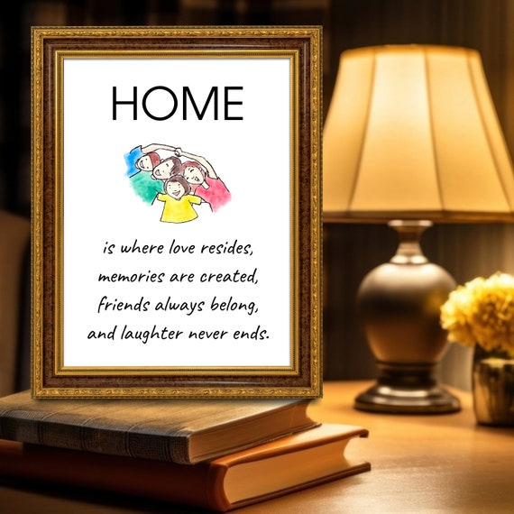 3home Is Where Love Resides Sign Family Room Decor Living Room Wall Art Modern Farmhouse Sign Family Quote Housewarming Gift