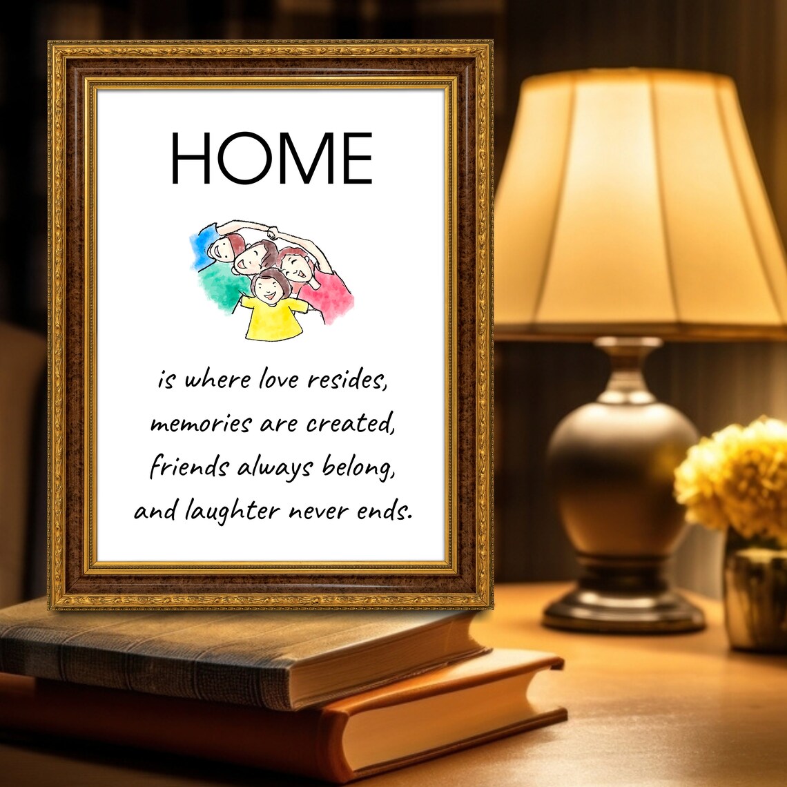 Home Is Where Love Resides Memories Family Quote Housewarming Wall Art