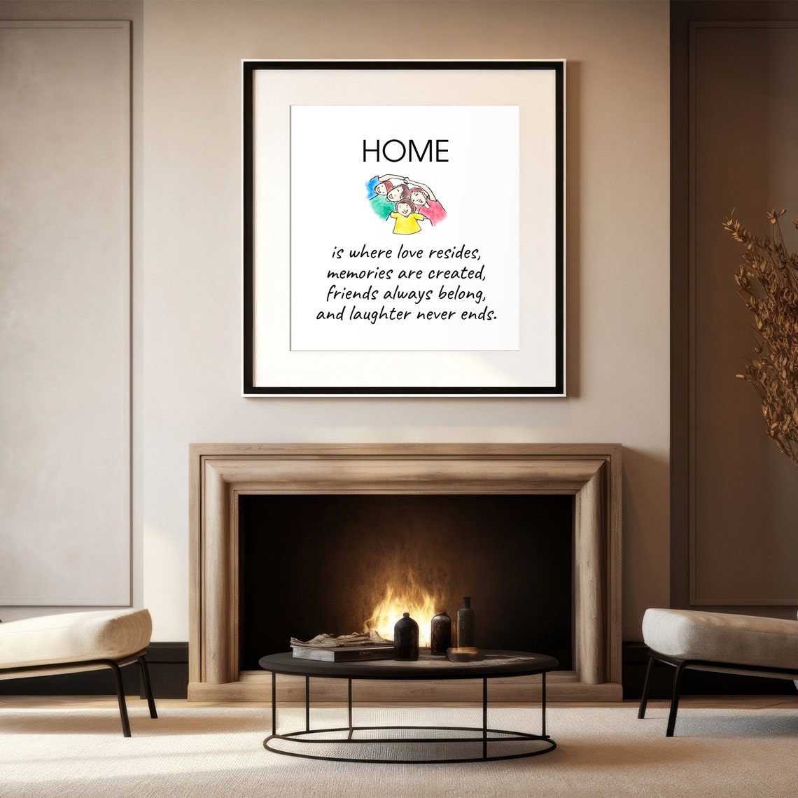 3home Is Where Love Resides Sign Family Room Decor Living Room Wall Art Modern Farmhouse Sign Family Quote Housewarming Gift - Image 4