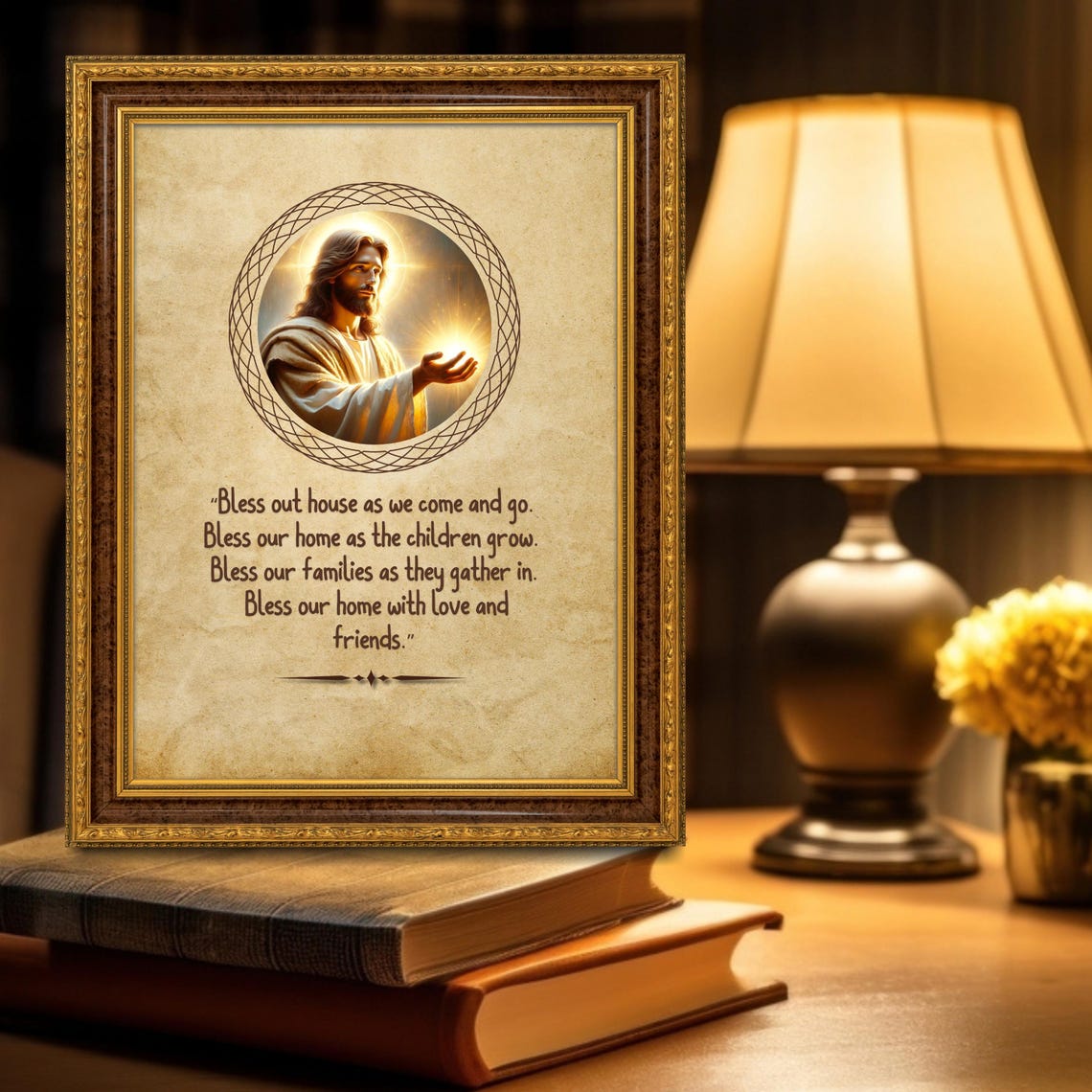 Jesus House Blessing Christian Home Prayer Family Quote Wall Art - Image 6