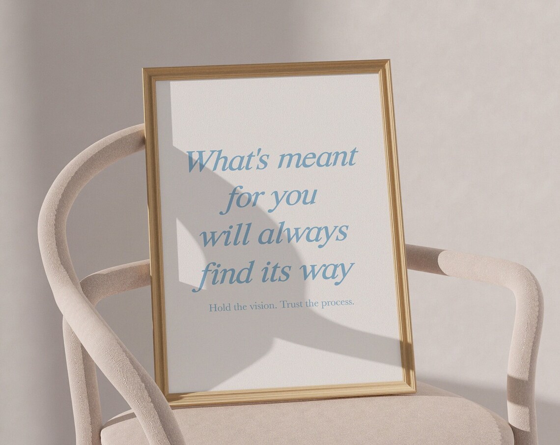 Blue Affirmation Quote Art Print, Bedroom Decor