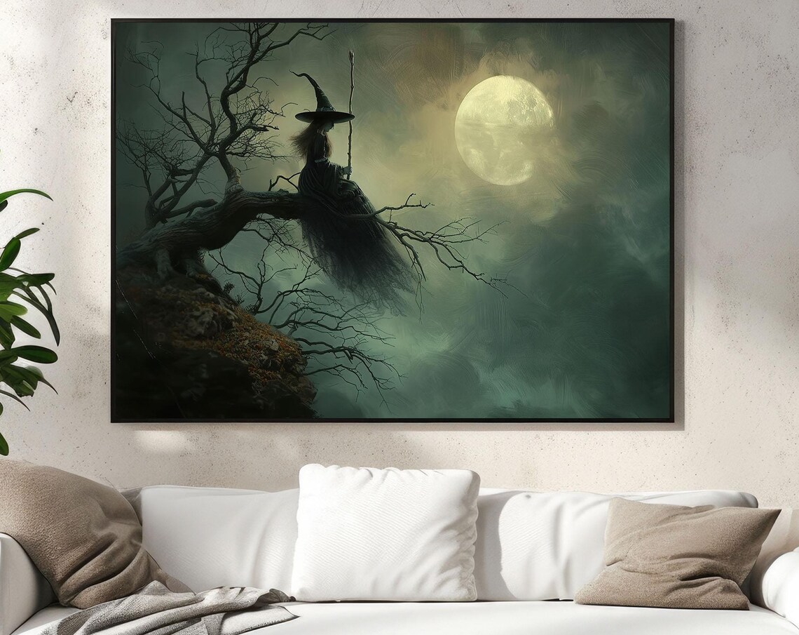 Alone Witch Under Moonlight Halloween Poster - Image 5