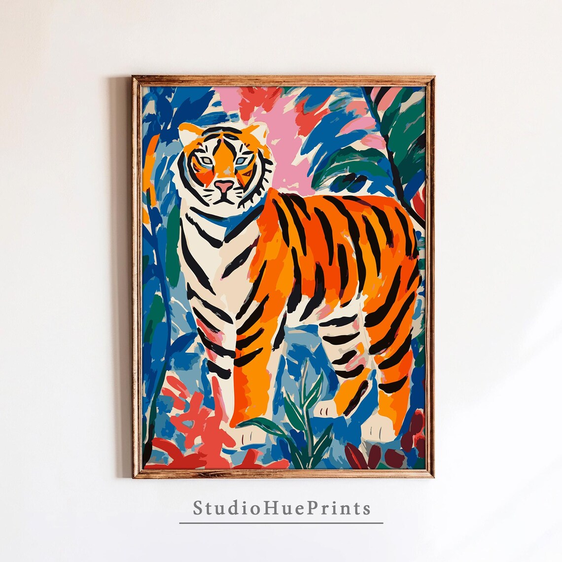 Tiger Art Print, Maximalist Jungle Nursery Decor