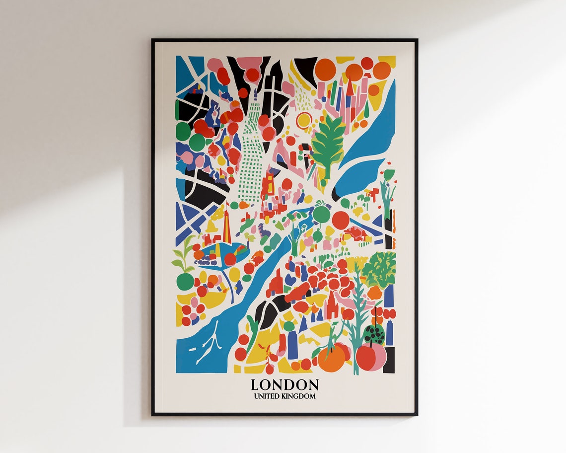 London City Map - Mid Century Travel Poster