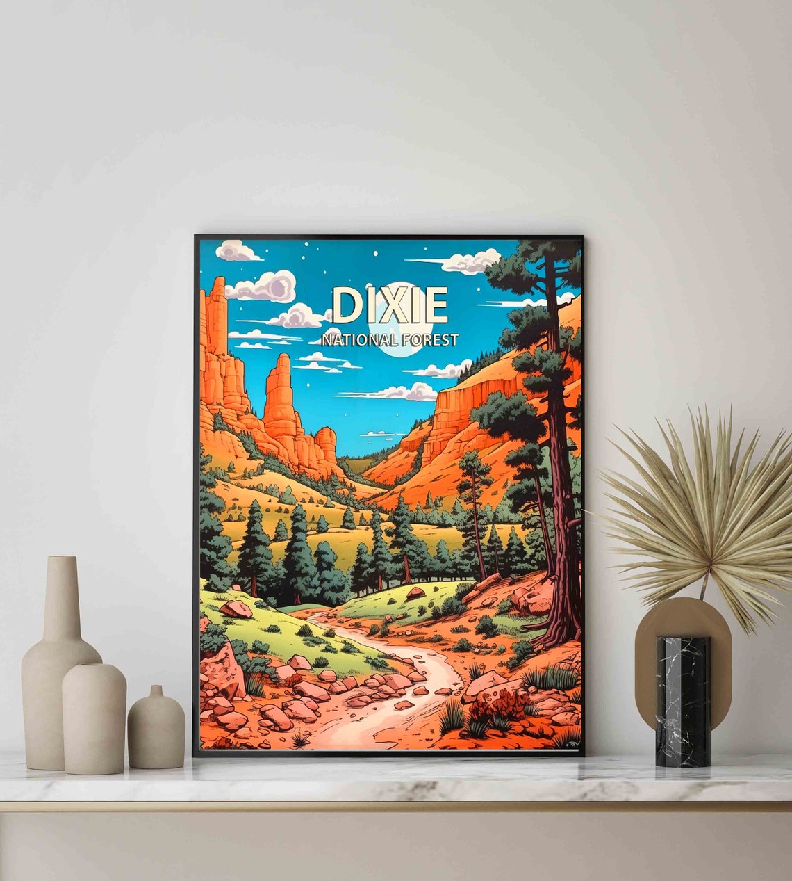 Dixie National Forest Red Rock Canyon Moonlit Utah Desert Poster - Image 3