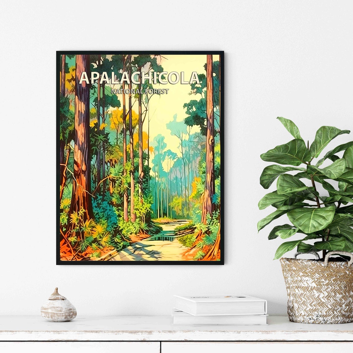Apalachicola National Forest Towering Pines Trail Retro Poster - Image 2