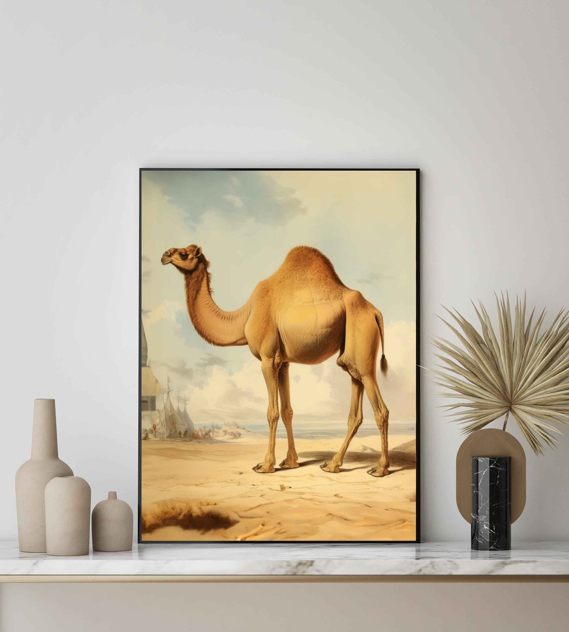 Dromedary Camel in Desert Vintage Natural History Animal Art Poster - Image 2
